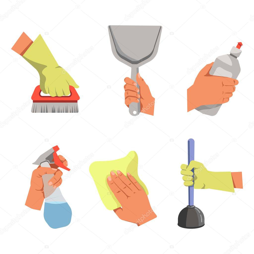 different tools for cleaning