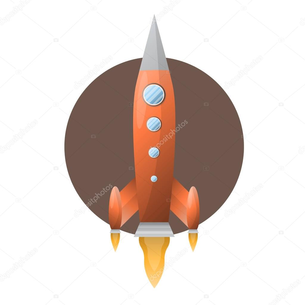 Orange space rocket 
