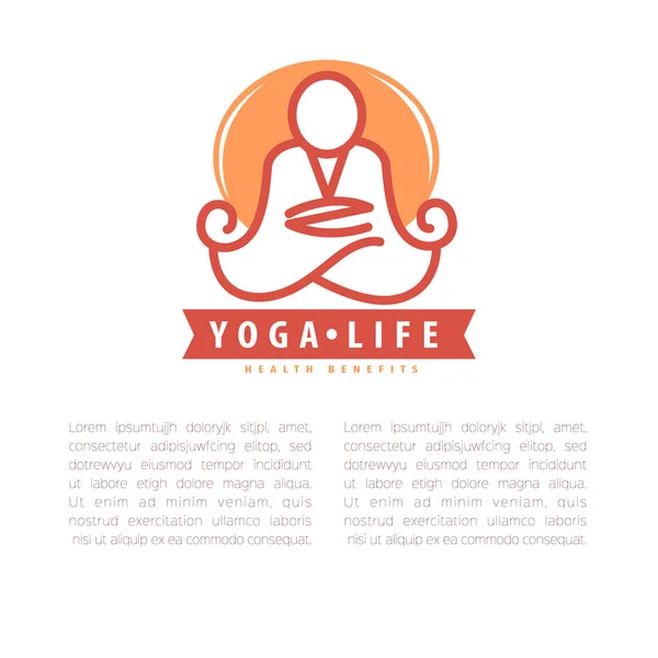 Modèle de conception de concept de yoga — Image vectorielle