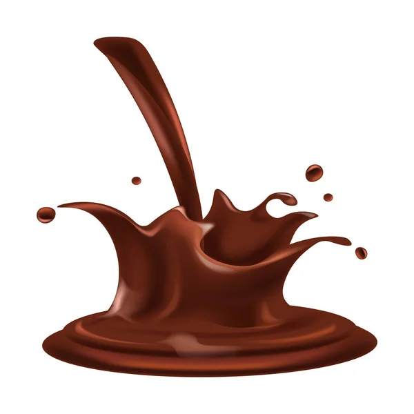 Salpicadura de chocolate o fondant de cacao — Vector de stock