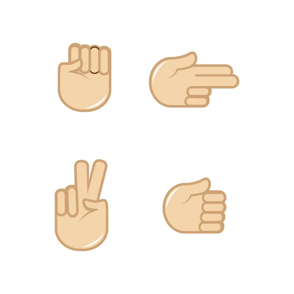 Manos gestos iconos — Vector de stock