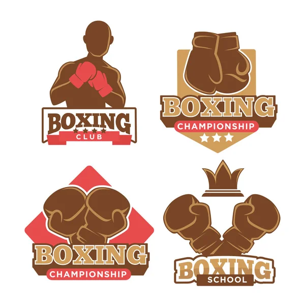 Боксерський клуб барвисті логотипи — стоковий вектор