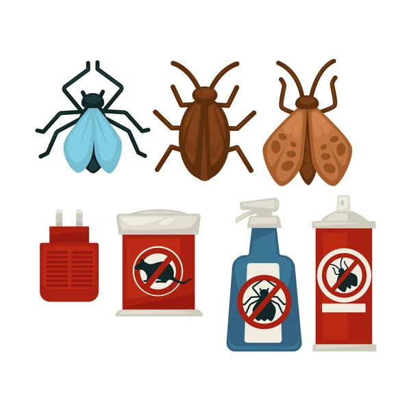 警告サインの害虫対策 — ストックベクタ