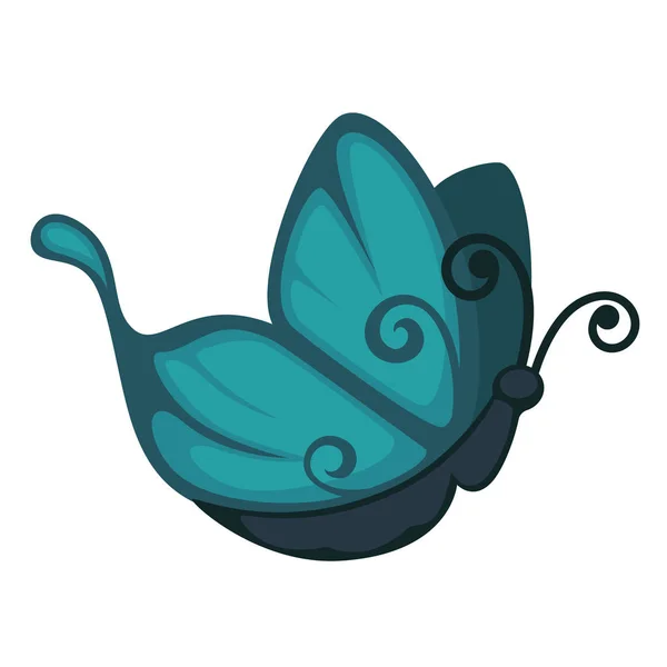 Blue cartoon butterfly — Stock Vector
