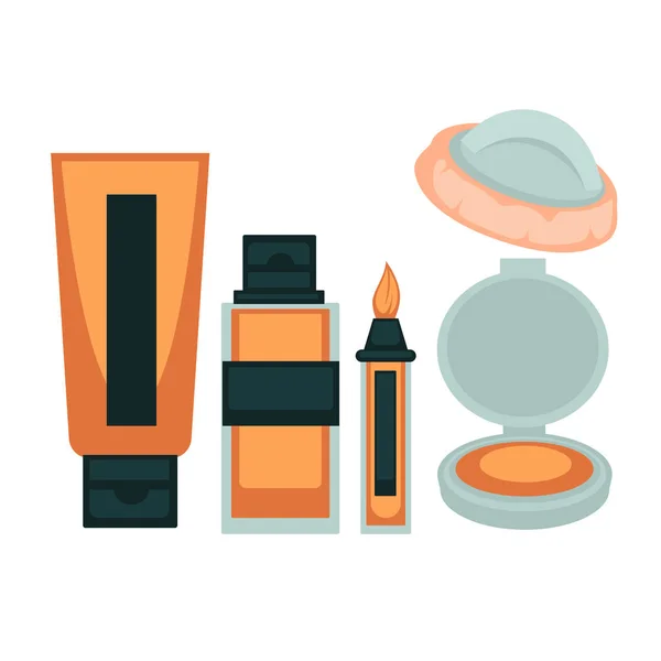 Face pele maquiagem cosmética —  Vetores de Stock