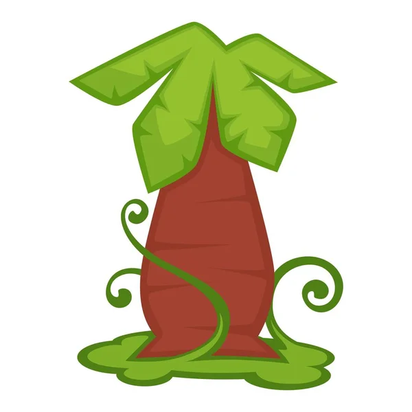 Большая пальма с зелеными листьями — стоковый вектор