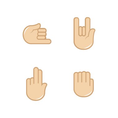 El jestleri simgelerin vektör ayarla.