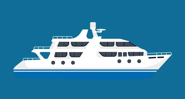White luxurious passenger liner — Stock Vector