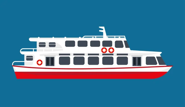 Grand paquebot de passagers blancs pour croisière — Image vectorielle