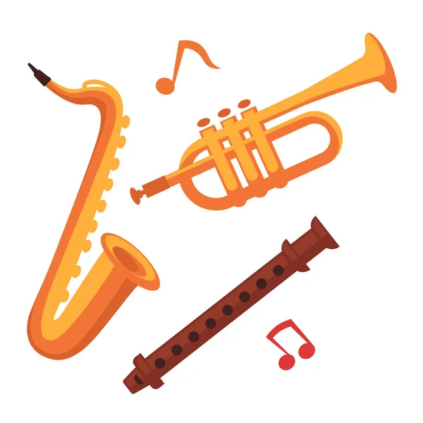 Conjunto de instrumentos musicales — Vector de stock