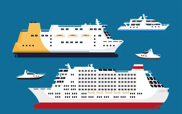 Cruise passagier liners set — Stockvector