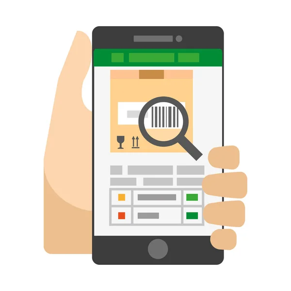 Application smartphone utile pour la numérisation de codes à barres — Image vectorielle