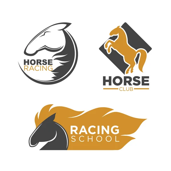 Club di corse di cavalli e scuola — Vettoriale Stock