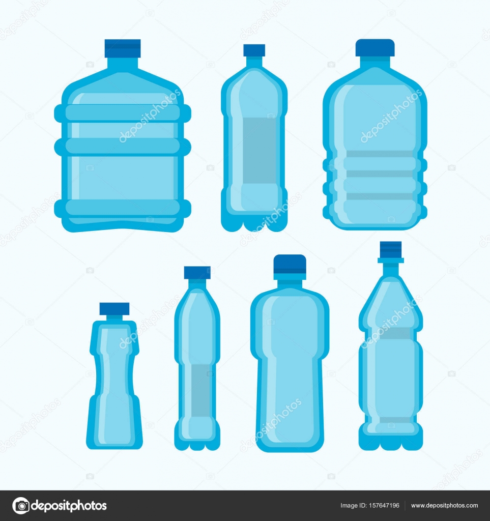 Set plastic containers for storing liquid Vector Image