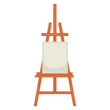 Wooden easel with clean paper isolated on white clipart