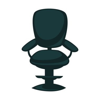 Siyah ofis koltuğu geri ve üzerinde beyaz izole kol dayama