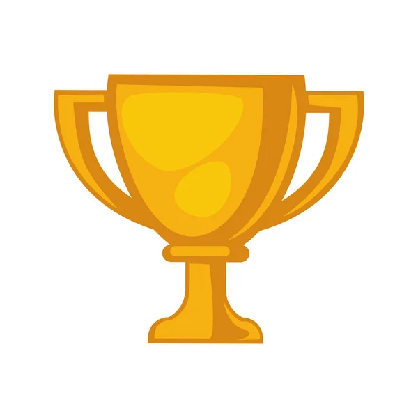 Copo de troféu dourado isolado na ilustração de close up branca —  Vetores de Stock