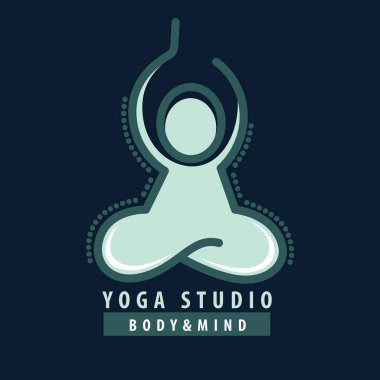 Bir çizgi stili vektör logo. Fitness Salonu, yoga Merkezi