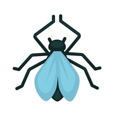 Vektör çizim beyaz yakından izole mavi kanatlı yaban arısı