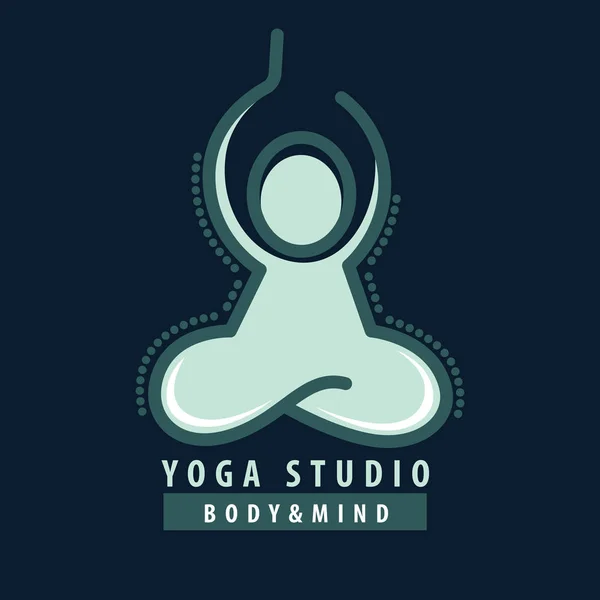 Logo vectoriel dans un style linéaire. Salle de fitness, centre de yoga — Image vectorielle