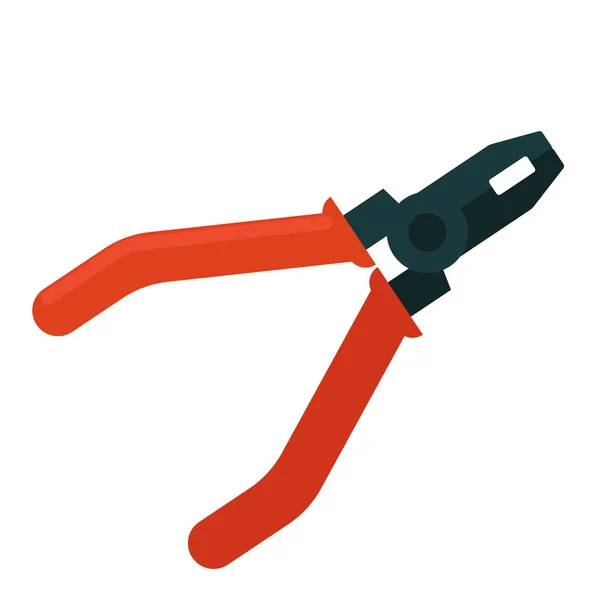 Pliers with red handles isolated on white vector illustration — Stock Vector