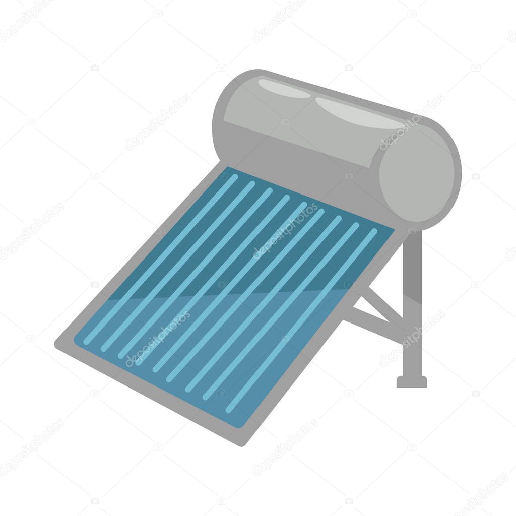 Solar battery in shiny metal corpus isolated illustration