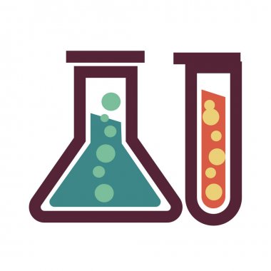 İki test tüpleri sıvı ile