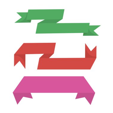 Yeşil, kırmızı ve mor bükülmüş şerit 