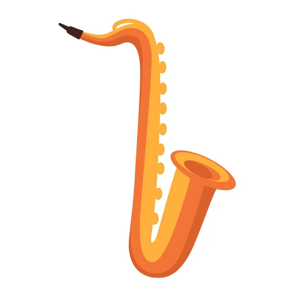 Big golden metal saxophone — Stock Vector