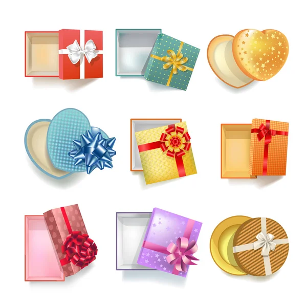 Cajas de regalo realistas — Vector de stock