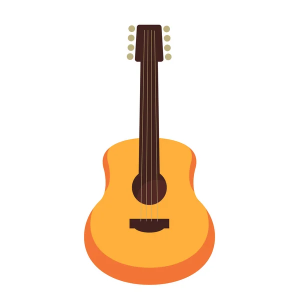 Guitarra acústica de madera — Vector de stock