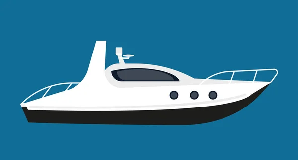 Μοντέρνα λευκή βάρκα — Διανυσματικό Αρχείο