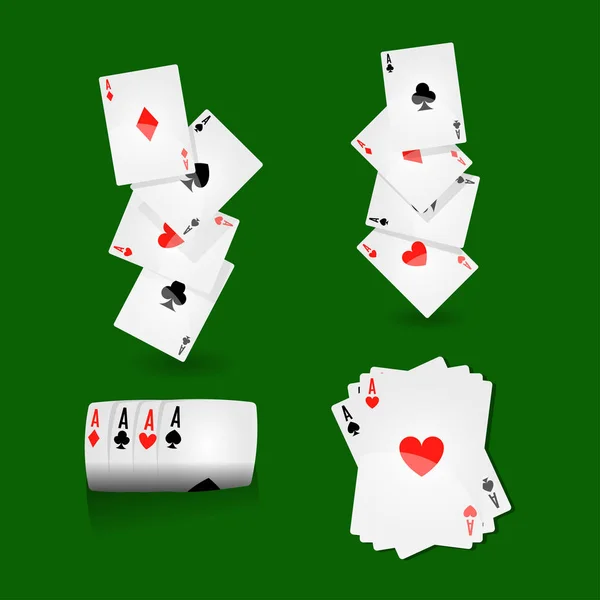 Jugar combinaciones de cartas — Vector de stock