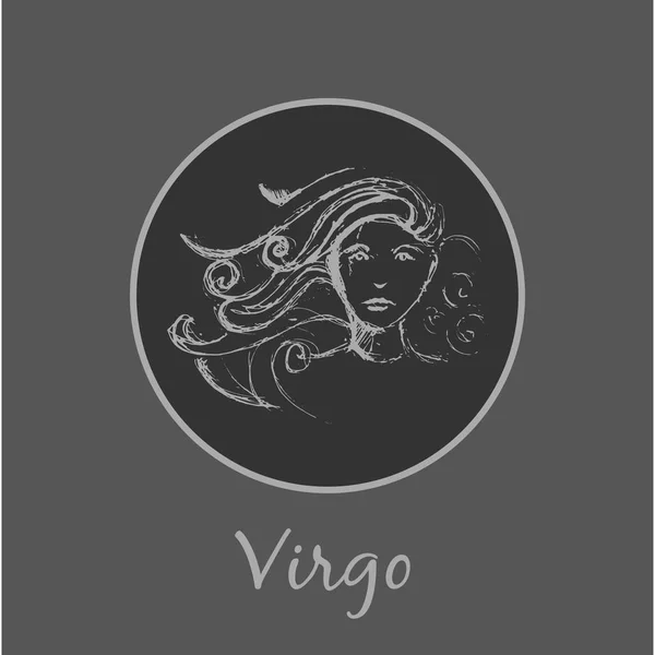 Jungfrau astrologisches Sternzeichen. Horoskopzeichen. — Stockvektor