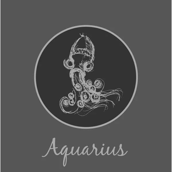Aquarius astrologiska zodiac symbol. Horoskop tecken. — Stock vektor
