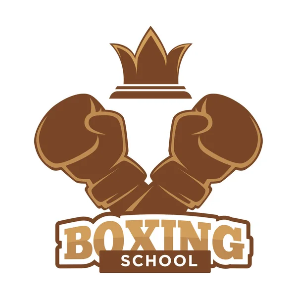 Emblema de la escuela de boxeo — Vector de stock