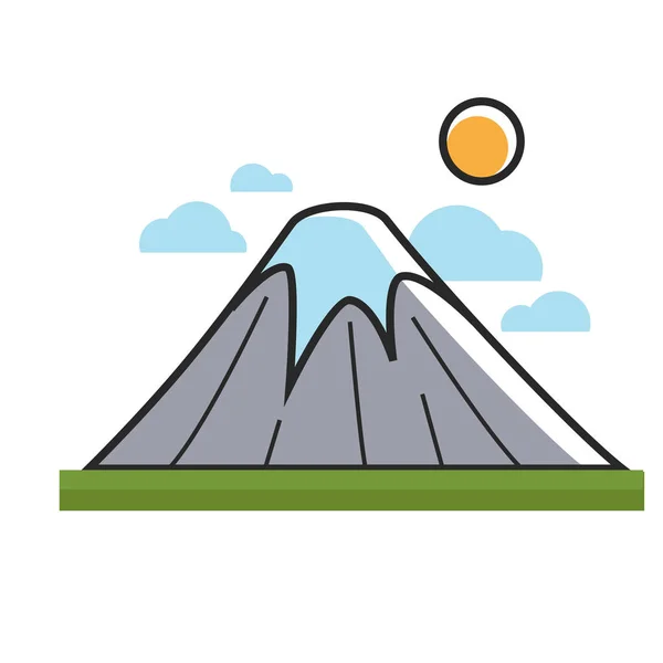 Alta montaña bajo el sol — Vector de stock