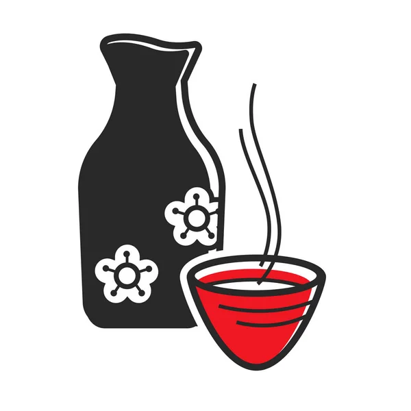 Горячий напиток саке — стоковый вектор