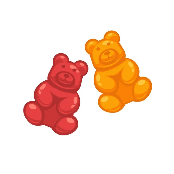 Red and orange jelly bears — Stock Vector