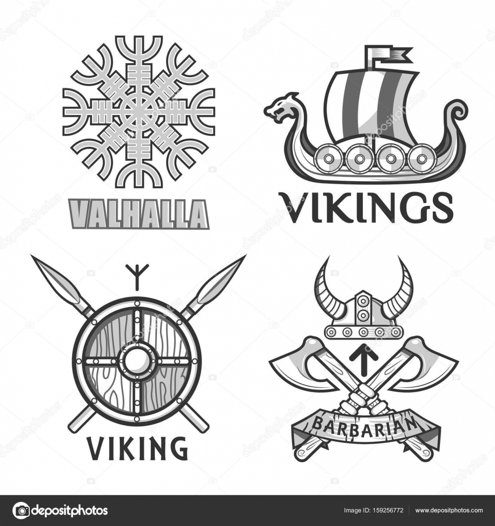 Ensemble De Vecteur D'accessoires Viking. Illustration Vectorielle
