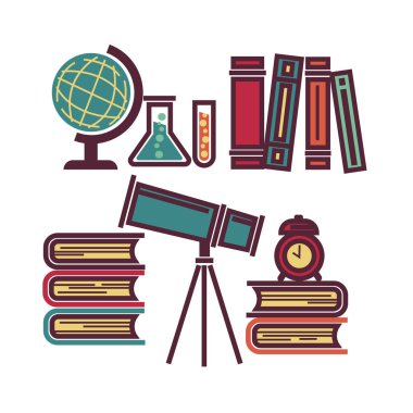 kitaplarla teleskop ve Küre