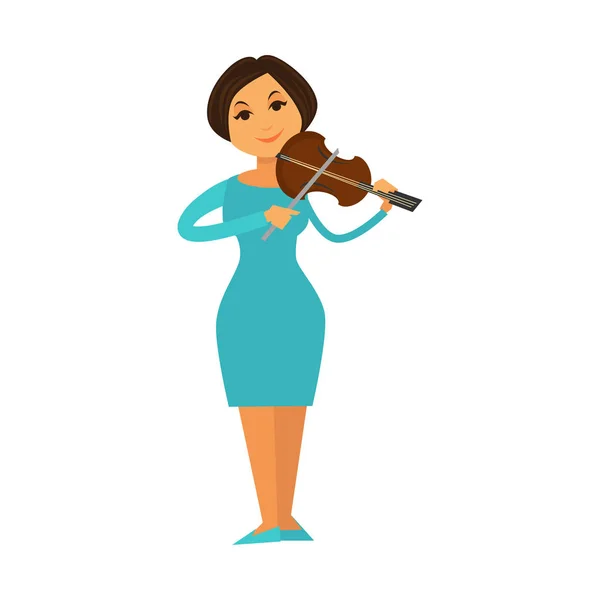 Mulher tocando violino — Vetor de Stock