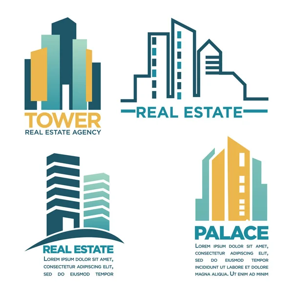 Real estate agency emblems set — Stock Vector