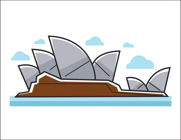 Ikon rumah opera Sydney - Stok Vektor