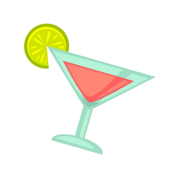 Bebida de cóctel en vaso de martini — Vector de stock