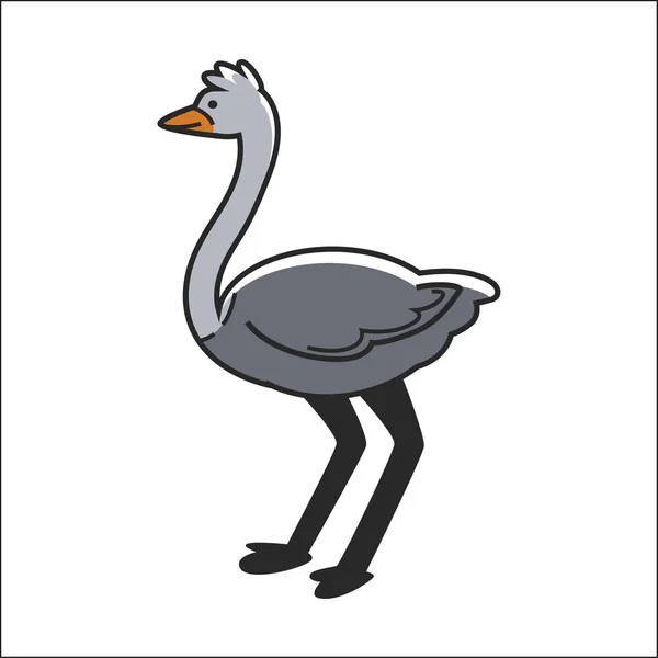Ícone de avestruz cinza — Vetor de Stock