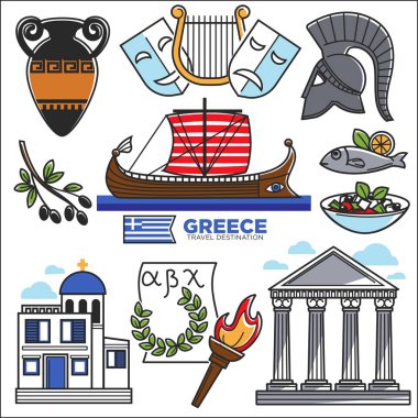 Greece travel poster clipart