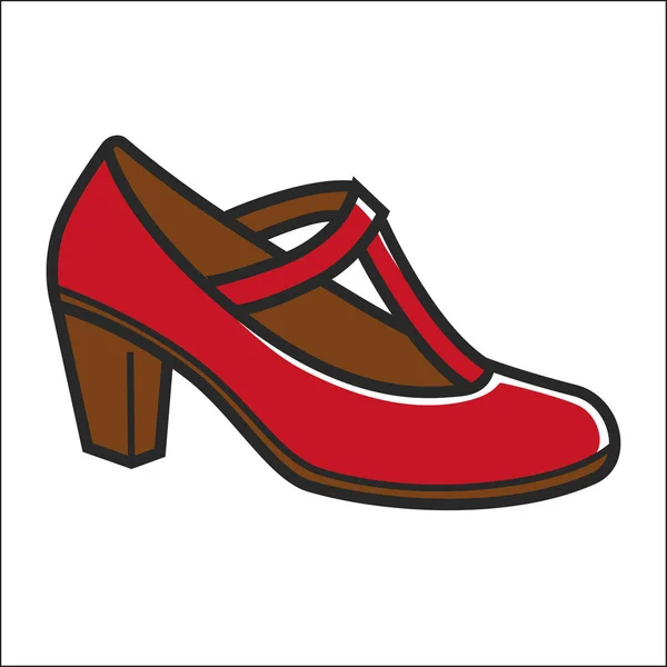 Red female shoe — Stock Vector