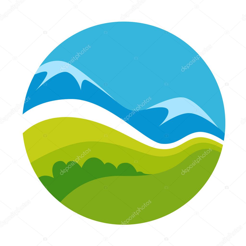 Nature landscape round logo