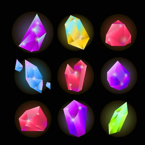 Pierres précieuses et pierres précieuses — Image vectorielle